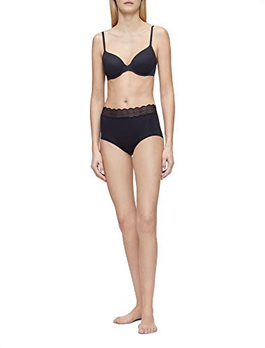 Calvin Klein Women s Micro with Lace Band Hipster Panty  Black  Medium