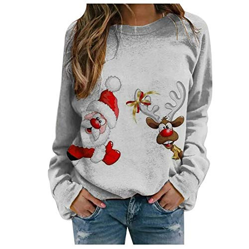SALIFUN Sweatshirts for Womens Christmas Graphic Print Long Sleeve Pullover Sweater Crewneck Casual Shirts Tops