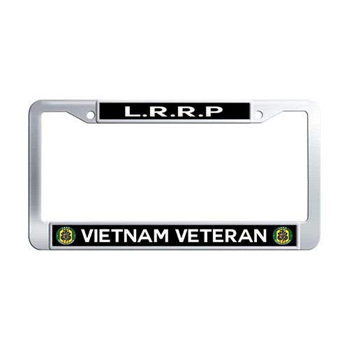 Framespolish LRRP Vietnam Veteran License Plate Frame Stainless Steel Long-Range Reconnaissance Patrol Car Auto Tag Frame