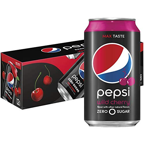 Pepsi Zero Sugar Wild Cherry  12 oz Cans  12 count