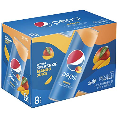 Pepsi Splash  Mango  12oz Cans -8 Pack-