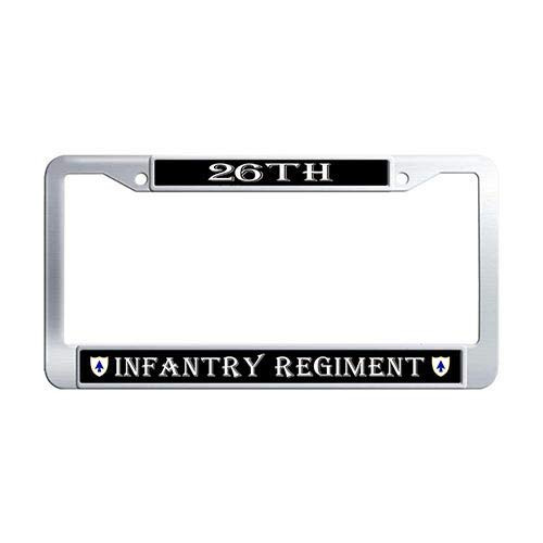 Framespolishisf 26th Infantry Regiment License Plate Frame Stainless Steel License Tag Holder