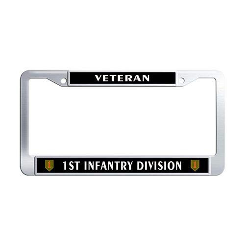1st Infantry Division Veteran License Plate Frame Holder Stainless Steel Car Auto Tag Frame