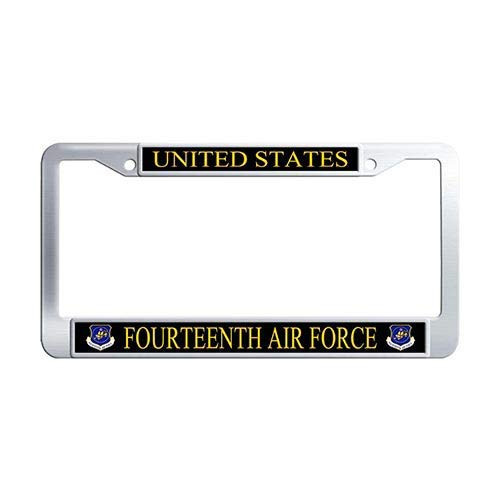 United States Fourteenth Air Force License Plate Frame Holder Stainless Steel Car License Plate Frame Holder