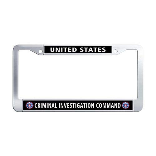 United States Criminal Investigation Command License Plate Frame Holder Stainless Steel US Military Auto License Tag Holder