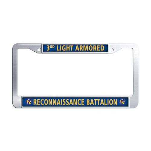3rd Light Armored Reconnaissance Battalion License Plate Frame Stainless Steel Auto License Tag Holder