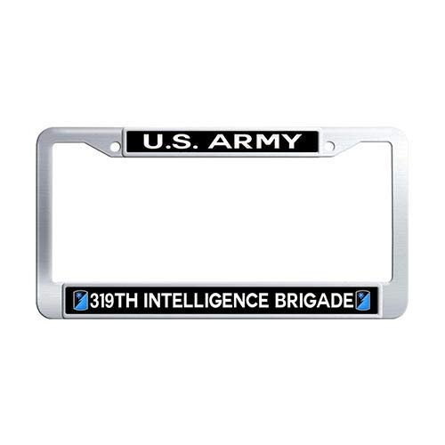 Framespolish US Army 319th Intelligence Brigade Auto License Tag Holder Stainless Steel Car Tag Holder