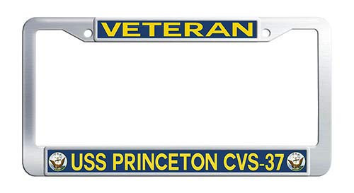 USS Princeton CVS-37 Veteran License Plate Frame US Navy Military Stainless Steel License Cover Holder