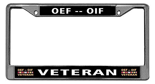 JiuzFrames Operations Enduring Freedom -OEF- Iraqi Freedom -OIF- Veteran License Plate Covers Elegant Stainless Steel Waterproof Metal License Cover Holder with Bolts Washer Caps-6 x 12 in- JiuzFrames Operations Enduring Freedom -OEF- Iraqi Freedom -OIF- Veteran License Plate Covers Elegant Stainless Steel Waterproof Metal License Cover Holder with Bolts Washer Caps-6 x 12 in-
