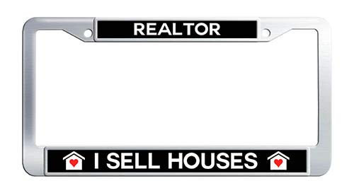 Realtor I Sell Houses License Plate Frame Stainless Steel Car Plate Frame