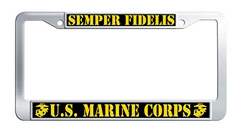 Semper Fidelis US Marines Corps License Plate Frame Stainless Steel Car License Plate Holder Semper Fidelis US Marines Corps License Plate Frame Stainless Steel Car License Plate Holder