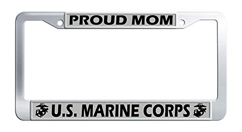 Proud Mom US Marine Corps License Plate Frame Stainless Steel License Frame Car