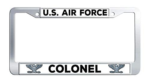US Air Force Colonel License Plate Frame Stainless Steel License Plate Frame Holder