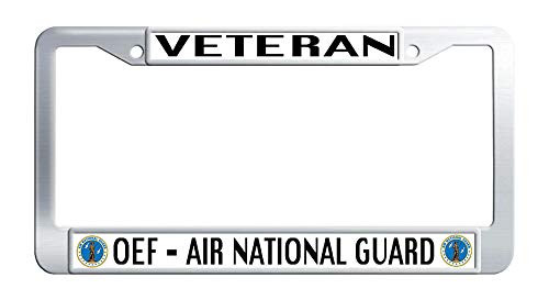 Operation Enduring Freedom Veteran OEF Air National Guard License Plate Frame Stainless Steel Car Plate Cover Frame Operation Enduring Freedom Veteran OEF Air National Guard License Plate Frame Stainless Steel Car Plate Cover Frame