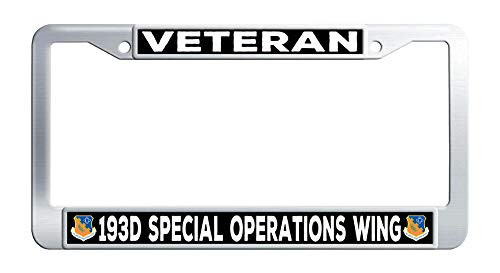 Air Force Veteran 193d Special Operations Wing License Plate Frame Stainless Steel Car License Plate Holder