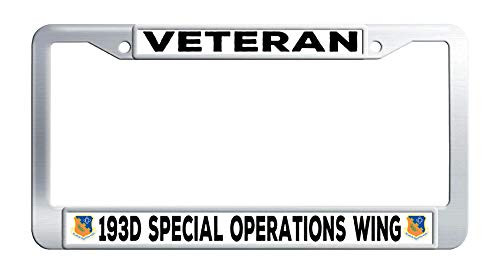 Air Force Veteran 193d Special Operations Wing License Plate Frame Stainless Steel License Cover Holder