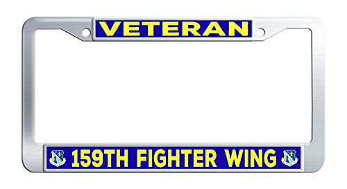 Air Force Veteran 159th Fighter Wing License Plate Frame Stainless Steel License Plate Frame Holder