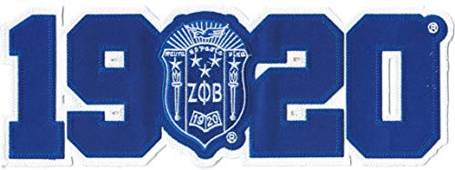 Zeta Phi Beta Crest 1920 Twill Iron-On Patch -White Blue - 11.25 inch x 4 inch-