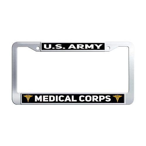 US Army Medical Corps License Plate Frame Stainless Steel Car Auto Tag Frame