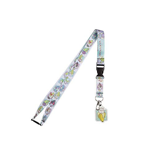 Bananya Anime Cartoon Cat Lanyard w Charm and ID Holder
