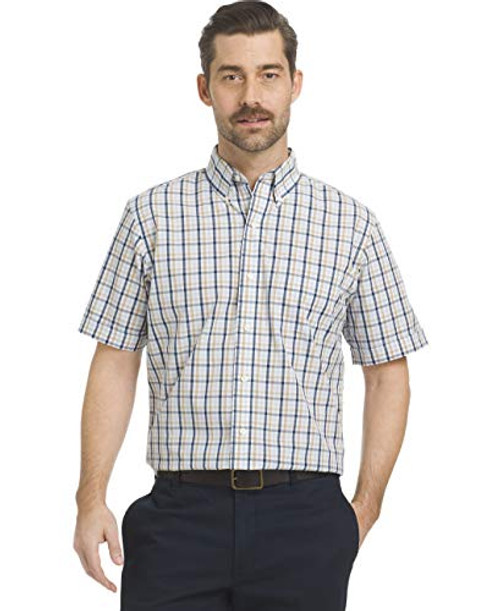 Arrow 1851 Men s Hamilton Poplin Short Sleeve Button Down Plaid Shirt  Rich Skyway  X-Large Arrow 1851 Men s Hamilton Poplin Short Sleeve Button Down Plaid Shirt  Rich Skyway  X-Large