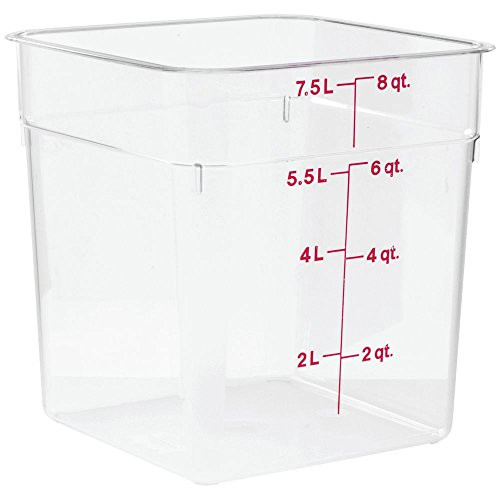 Cambro 8SFSCW135 8SFSP Square Container 8 Quart Capacity  Clear