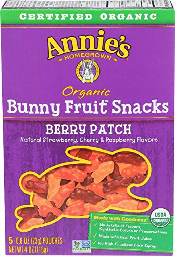 Annie s Homegrown Organic Bunny Fruit Snacks Berry Patch -- 4 oz -Pack of 2-