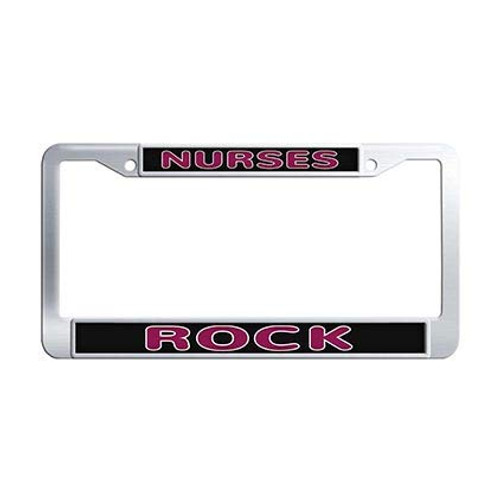 Dongsmer Nurse Rock License Plate Frame Holder Stainless Steel License Plate Frame
