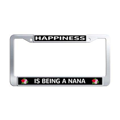 Dongsmer Happiness is Being A Nana License Plate Frame Holder Stainless Steel Car Plate Frame