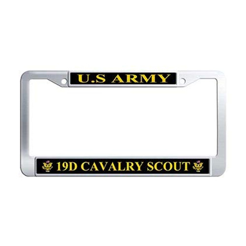 Dongsmer US Army 19d Cavalry Scout License Plate Frame Stainless Steel Car License Plate Frame Holder