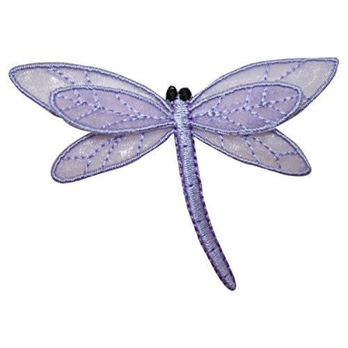 ID 1666B Lace Dragonfly Patch Garden Insect Bug Embroidered Iron On Applique