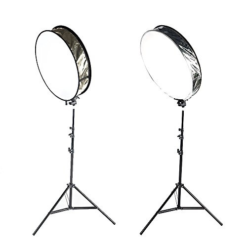 FOTOCREAT 24"(60cm) Sundisc Tow-sides Round Flash Diffuser Softbox Gold wave/Slive for Nikon/Canon/Sony/YongNuo/Bower/Metz/Nissin/Pentax/Sigma/Vivitar/Sunpack Speedlite