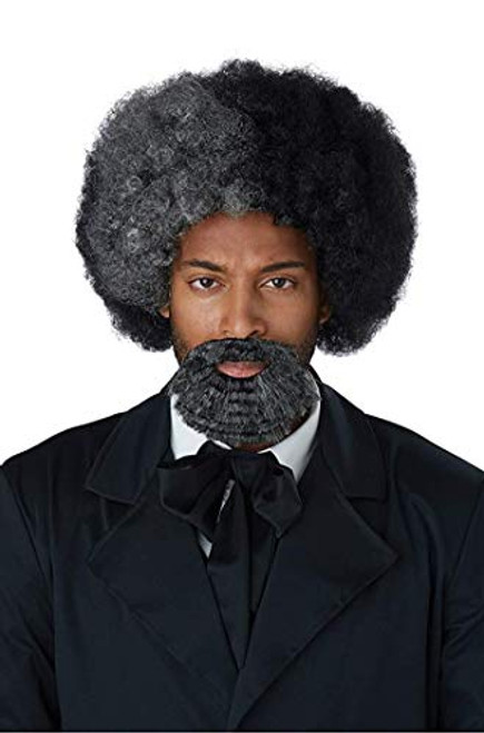 California Costumes Men s Frederick Douglass Wig and Goatee-Adult  Black Gray  One Size