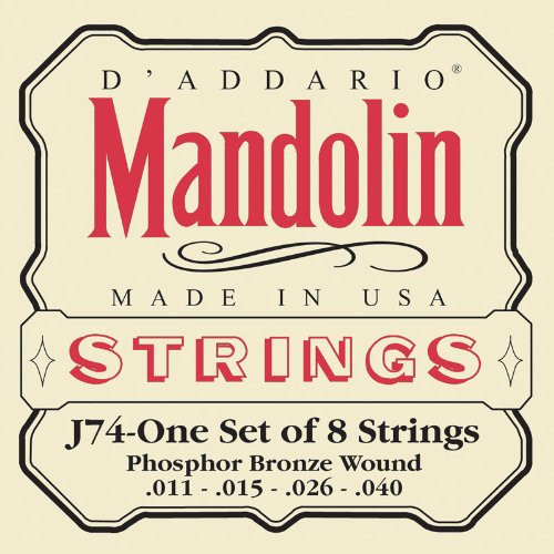D Addario J74 Mandolin Strings  Phosphor Bronze  Medium  11-40