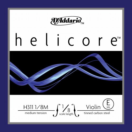 D Addario Helicore Violin Single E String  1 8 Scale  Medium Tension
