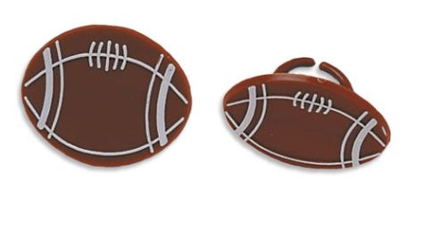 Football Cupcake Rings - 12ct