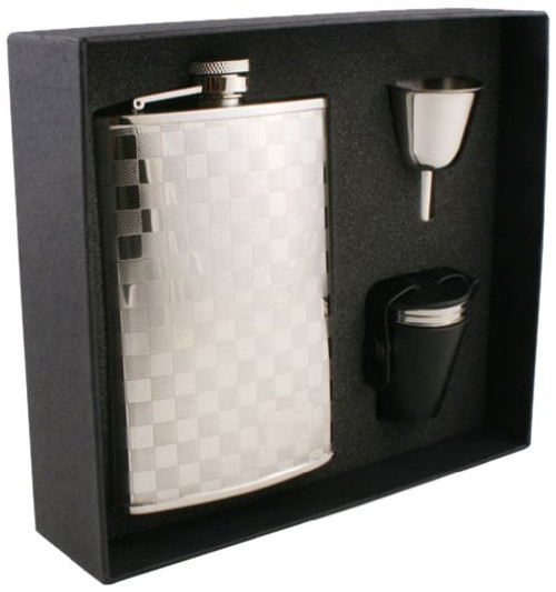 Visol "Mate" Checker Design Stainless Steel Flask Gift Set, 8-Ounce, Chrome Visol "Mate" Checker Design Stainless Steel Flask Gift Set, 8-Ounce, Chrome
