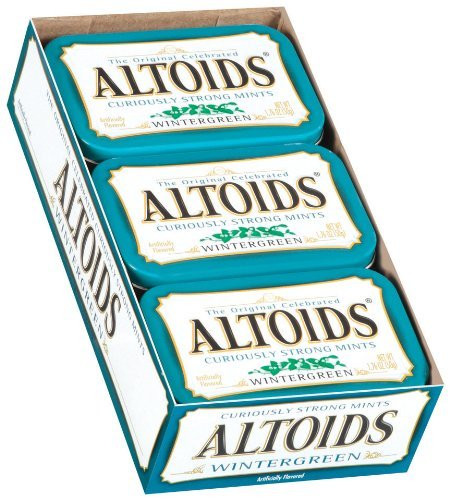 Altoids Wintergreen Candy  1.76oz Tin Container  12 Containers box
