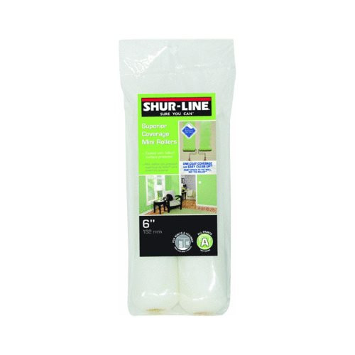 Shur-Line Shur-Flow Microfiber 6 in. W x 3 8 in. Mini Paint Roller Cover 2 pk Shur-Line Shur-Flow Microfiber 6 in. W x 3 8 in. Mini Paint Roller Cover 2 pk