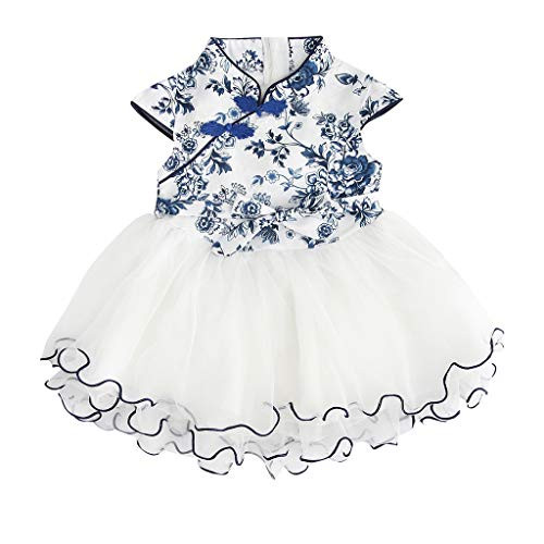 ??chuxin Huang??Kid Baby Girl Patchwork Cheongsam Princess Dress Tutu Baby Toddler Clothes Blue ??chuxin Huang??Kid Baby Girl Patchwork Cheongsam Princess Dress Tutu Baby Toddler Clothes Blue