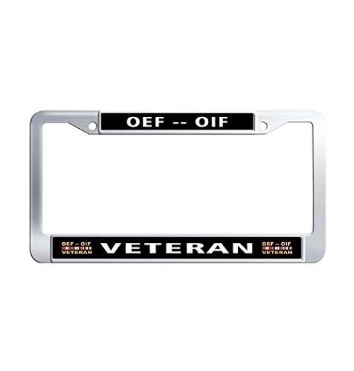 JiuznsFrame Operations Enduring Freedom -OEF- Iraqi Freedom -OIF- Veteran License Plate Frame US Military Waterproof Stainless Steel Metal License Plate Frame Holder with Screw Caps JiuznsFrame Operations Enduring Freedom -OEF- Iraqi Freedom -OIF- Veteran License Plate Frame US Military Waterproof Stainless Steel Metal License Plate Frame Holder with Screw Caps