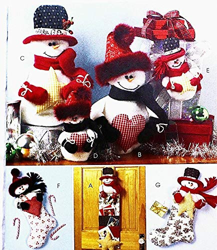 OOP McCalls Crafts Pattern M4996. Snowman Accessories  Cardholder  Centerpiece  Ornament  and  Stocking