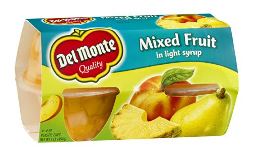 Del Monte Mixed Fruit In Light Syrup 4 - 4 oz cups -Pack of 6-