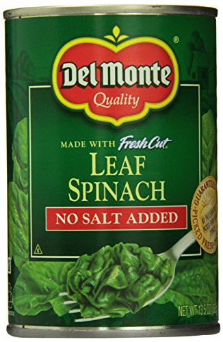 Del Monte Leaf Spinach  No Salt Added  13.5 Ounce