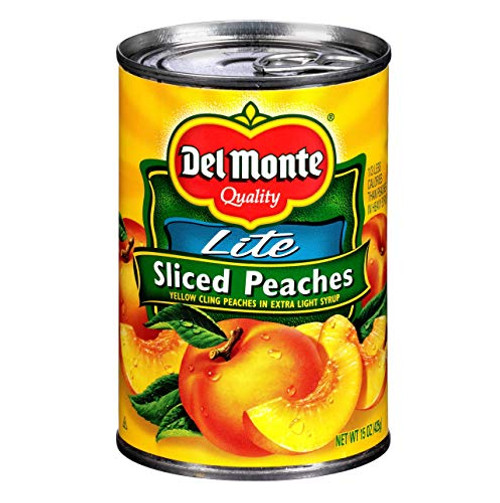 Del Monte Lite Sliced Yellow Cling Peaches in Extra Light Syrup 15oz -Pack of 6- Del Monte Lite Sliced Yellow Cling Peaches in Extra Light Syrup 15oz -Pack of 6-