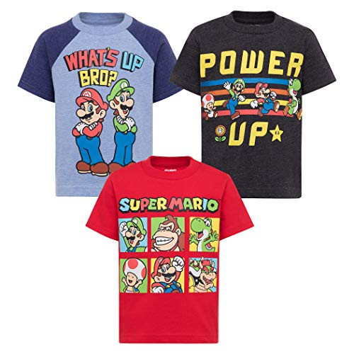 SUPER MARIO Nintendo Toddler Boys 3 Pack T-Shirts Luigi Bowser Yoshi Toad 3T SUPER MARIO Nintendo Toddler Boys 3 Pack T-Shirts Luigi Bowser Yoshi Toad 3T