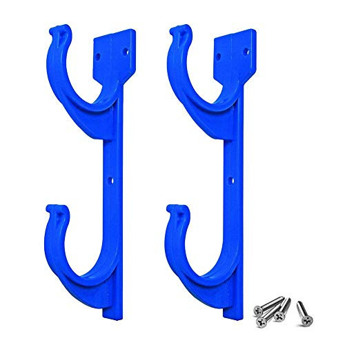 2 Pcs Pool Pole Hangers Durable Swimming Pool Pole Holder Hooks with 4 Screws Wall Mount Holder Hooks for Telescopic Poles Skimmers Leaf Rakes Brushes Vacuum Hose
