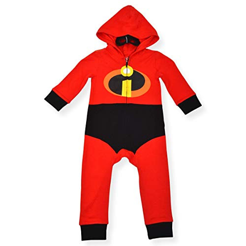 Disney Boy s The Incredibles Superhero Hooded Coverall  100 percent  Cotton  Red  Size 5T