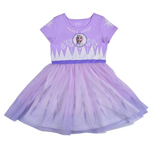 Disney Frozen II Dress for Girls Elsa Snowflake Princess Dress White Pink Lilac Size 6 Disney Frozen II Dress for Girls Elsa Snowflake Princess Dress White Pink Lilac Size 6