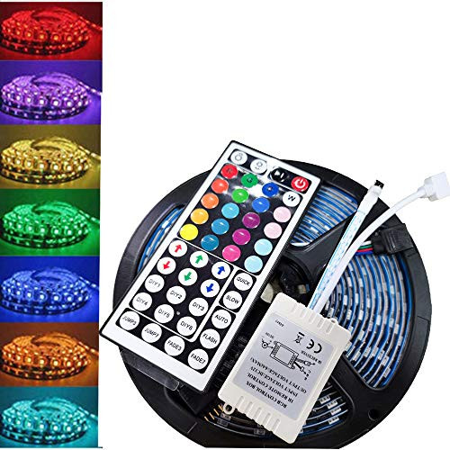 CHEERM LED Strip Lights Waterproof 16.4ft 5m Flexible Color Changing RGB Led Light Strip 5050 300leds LED Tape Lights Kit with 44 Keys IR Remote Controller Ideal for Home Holiday Decoration US Stock CHEERM LED Strip Lights Waterproof 16.4ft 5m Flexible Color Changing RGB Led Light Strip 5050 300leds LED Tape Lights Kit with 44 Keys IR Remote Controller Ideal for Home Holiday Decoration US Stock